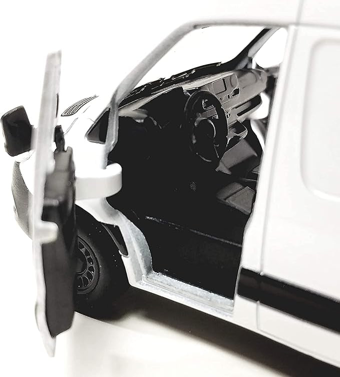 Mercedes-Benz Sprinter Cargo Van, 1:48 O Scale Die Cast Metal Model Toy Van, Pull-back Action, White