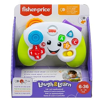Fisher-Price Laugh & Learn Game & Learning Controller for Baby and Kids, Pretend Video Games with Music and Sound for Kids from 6 Months, Multilingual Version