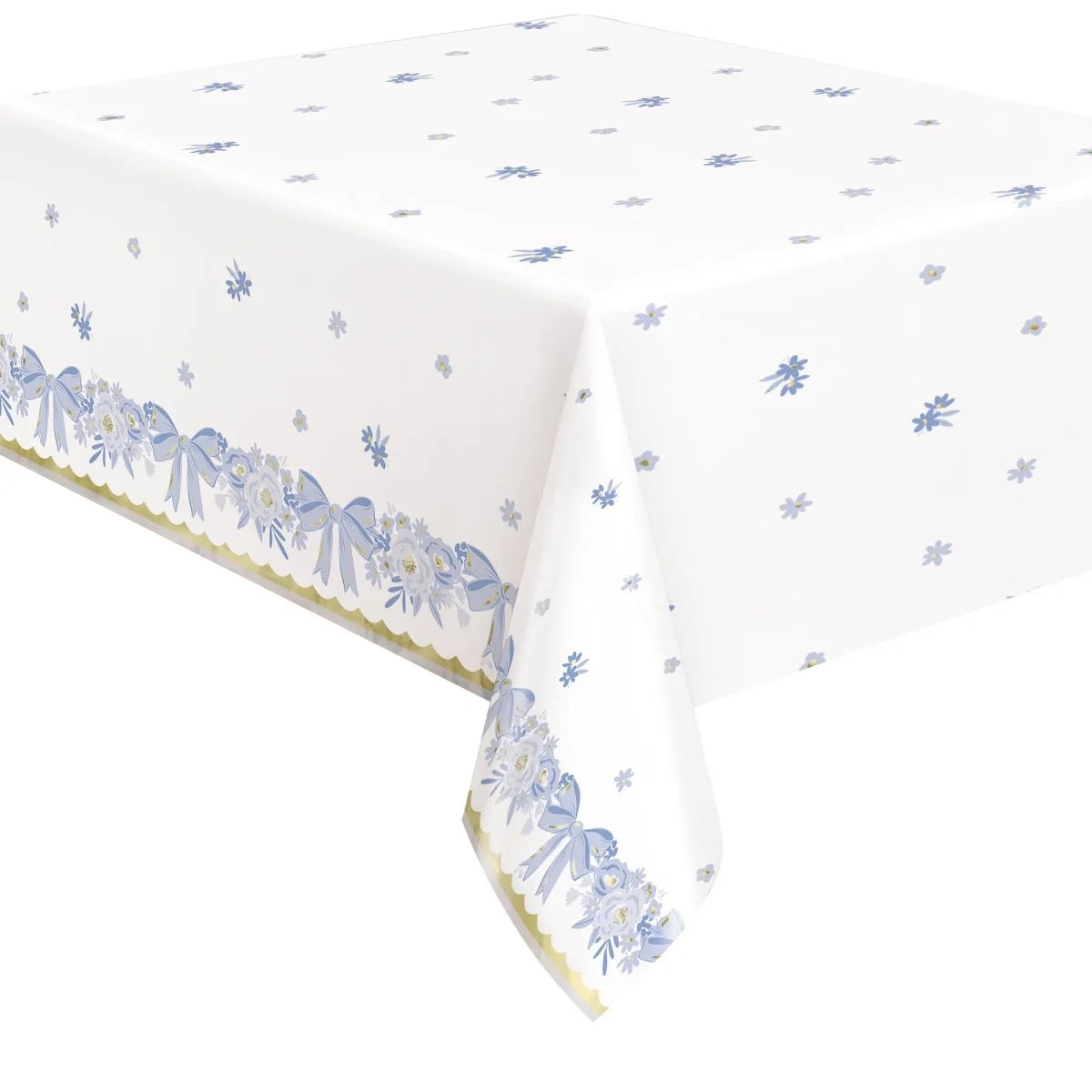 Dainty Bows Rectangular Plastic Table Cover, 54 x 84 Inches, 1 Count