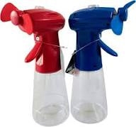 Spray bottle misting fan
