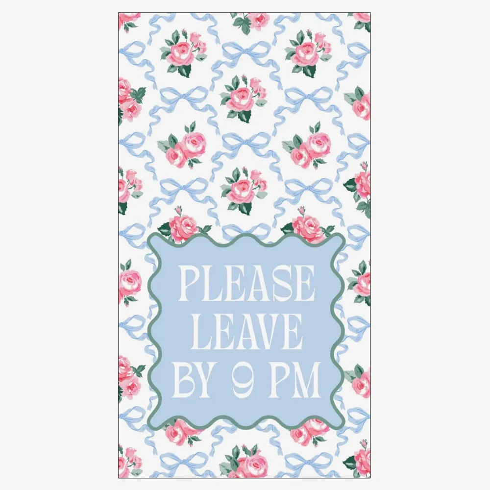 Please leave by 9 guest napkin