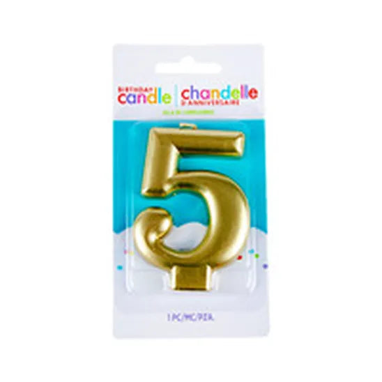 Metallic gold number 5