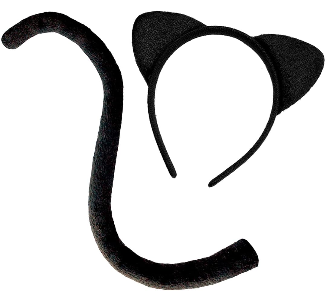Cat Ears and Tail Costume Adult Women - Black Cat Halloween Costume Set & Cosplay