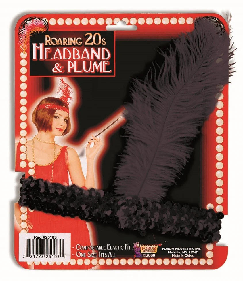 FLAPPER HEADBAND & PLUME - ROARING 20S
