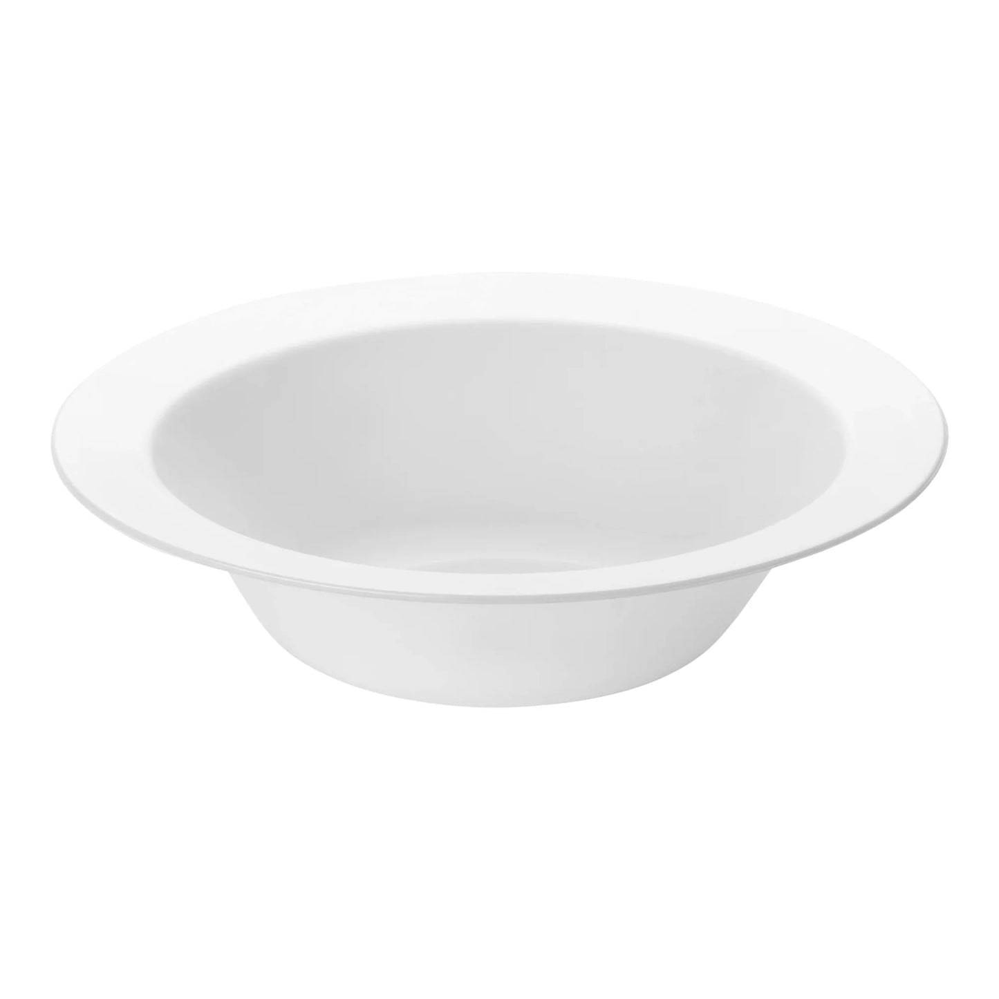 Solid White Edge Rim Round Plastic Soup Bowls 12 oz - 10 pcs