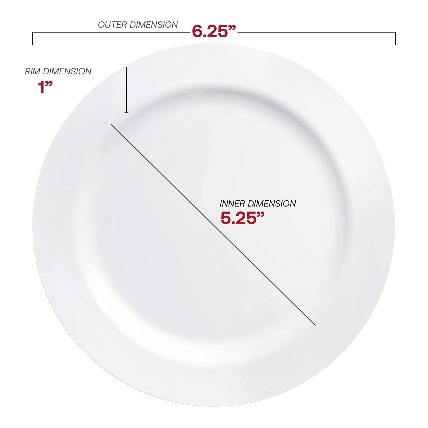 Solid White Economy Round Plastic Pastry Plates (6.25") 10 ct