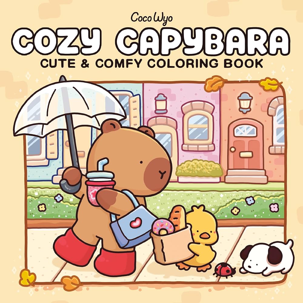 Cozy Capybara Cute and Comfy Coloring book