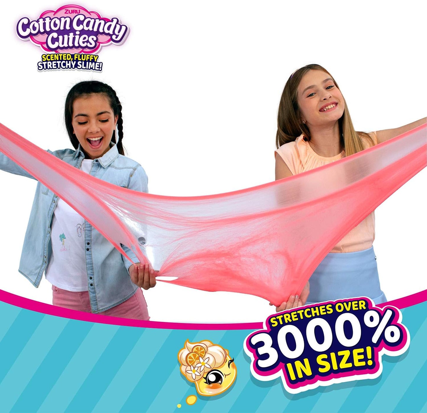 Oosh Cotton Candy Cuties Scented, Squishy, Stretchy Slime with Collectible Cutie Slow Rise Toy