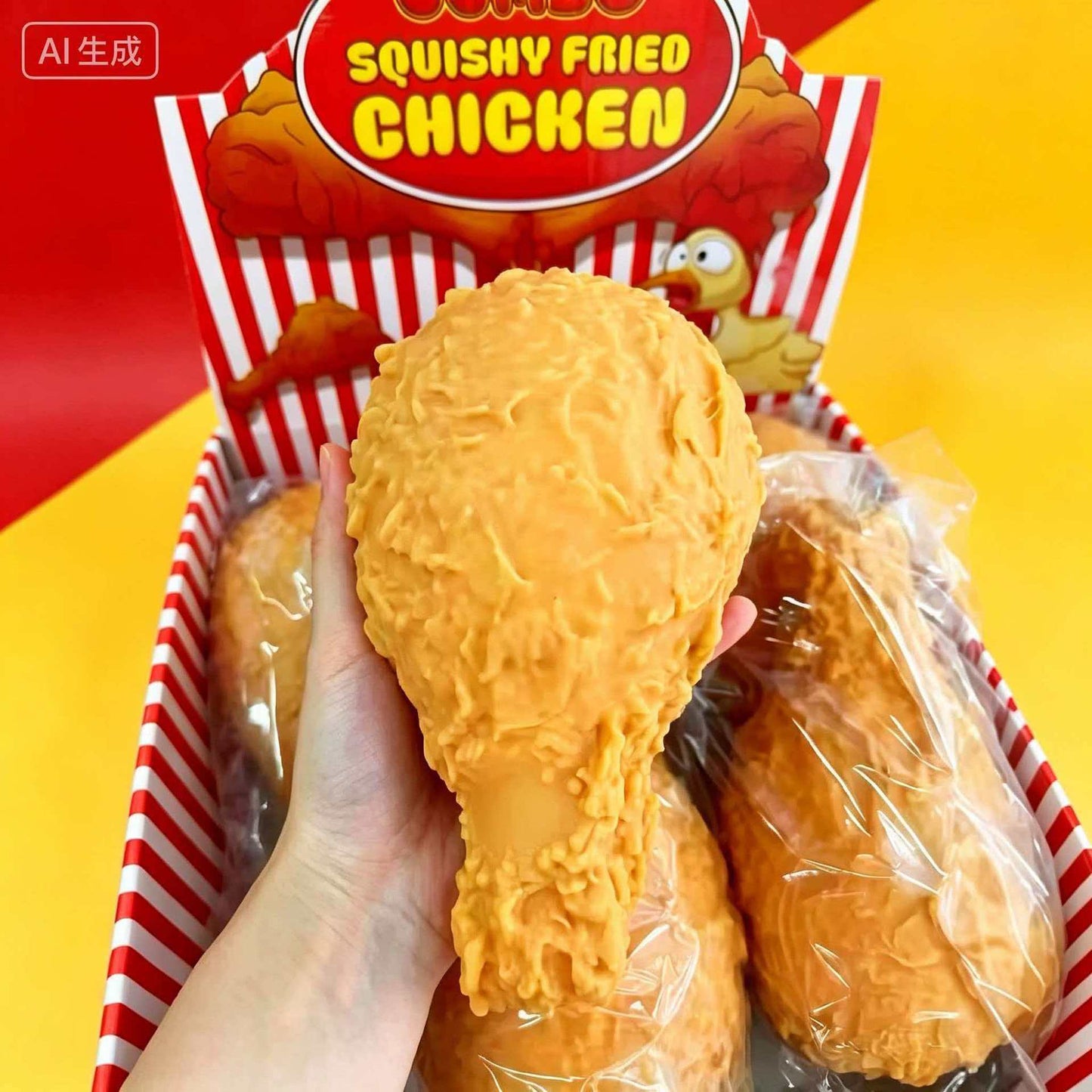 Realistic Fried Chicken Squishy Stress Relief Toy Extra Large Slow Rising Squeeze Fidget Toy Anxiety Relief