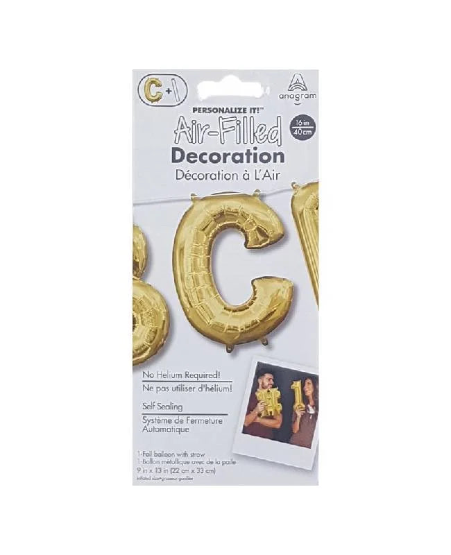 Air filled decoration letter C - gold