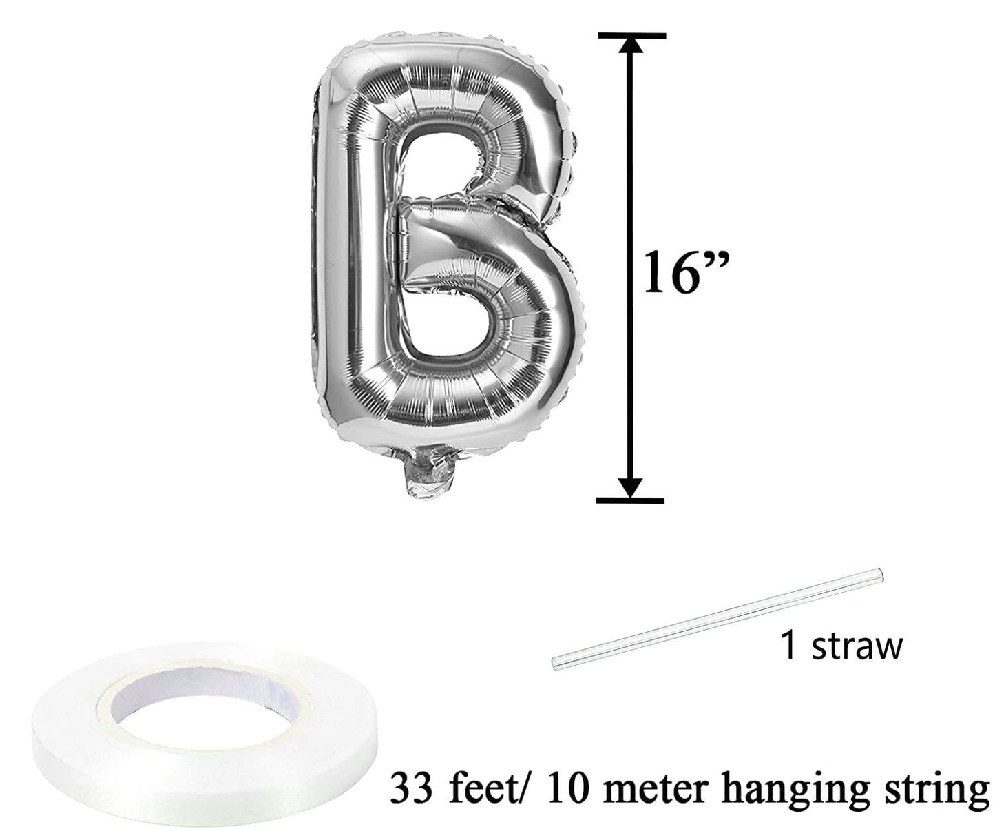 Air filled decoration letter B- silver