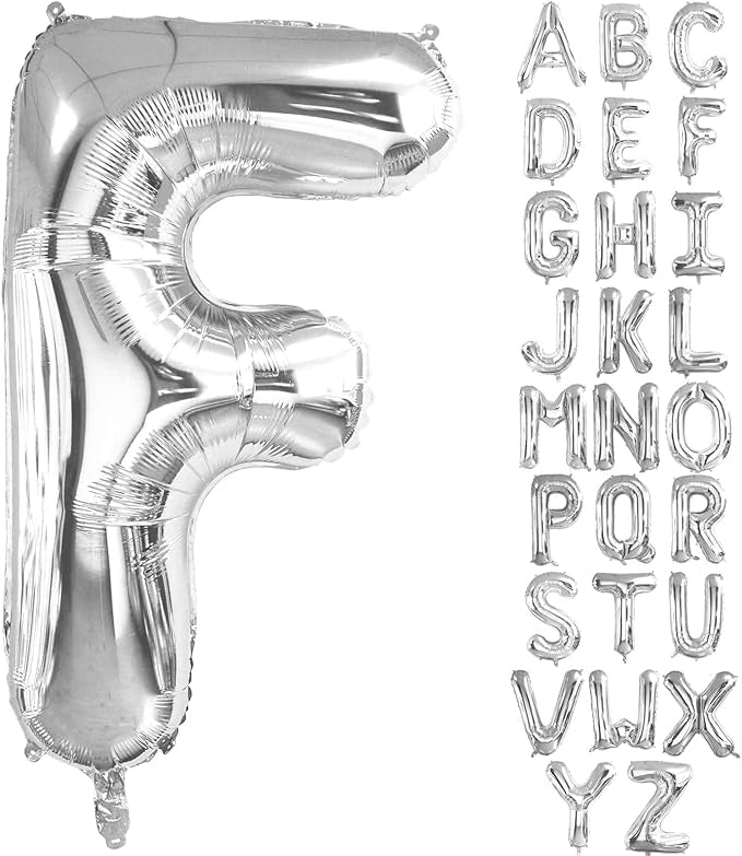 Air filled decoration letter F-silver