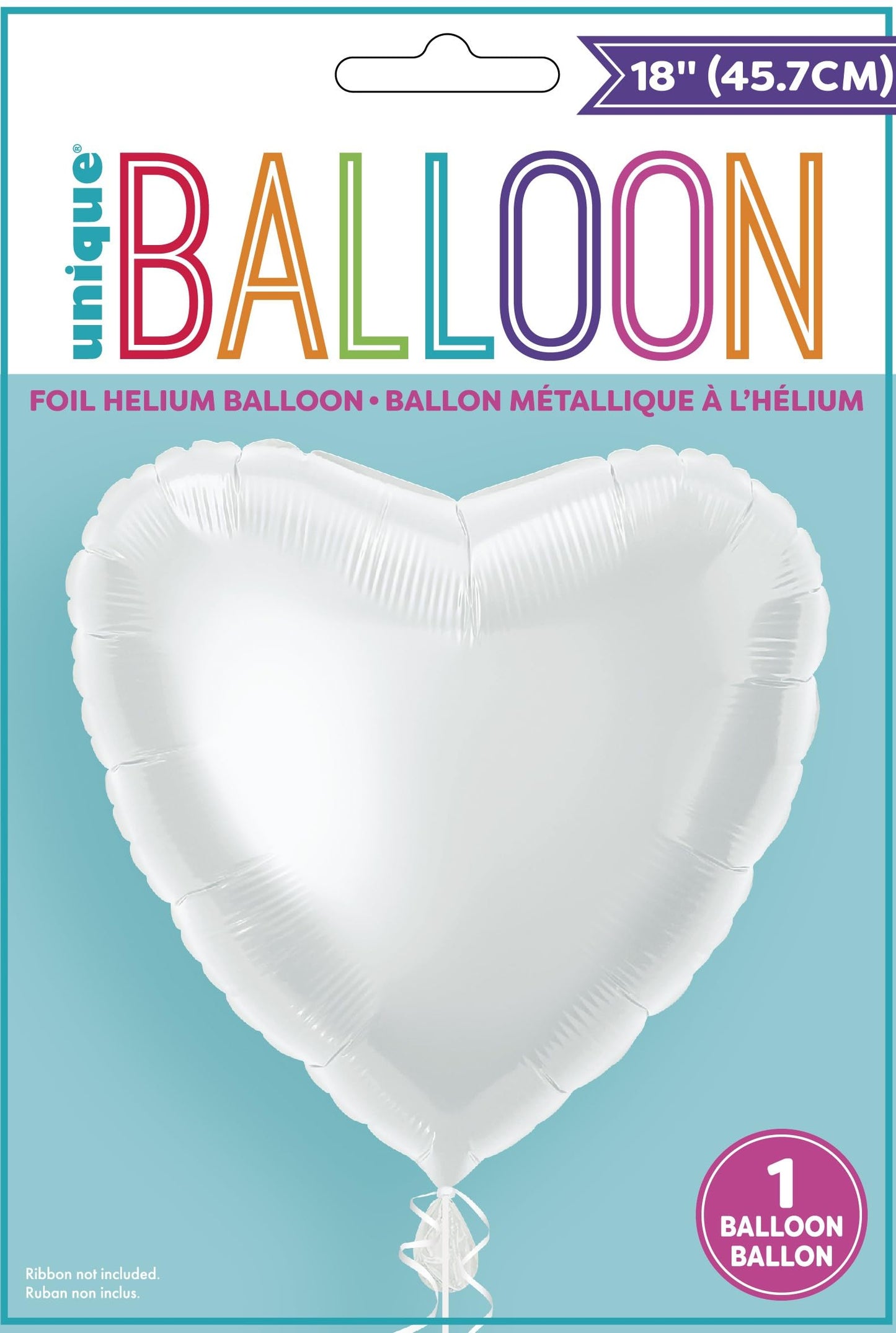 Foil white Heart balloon
