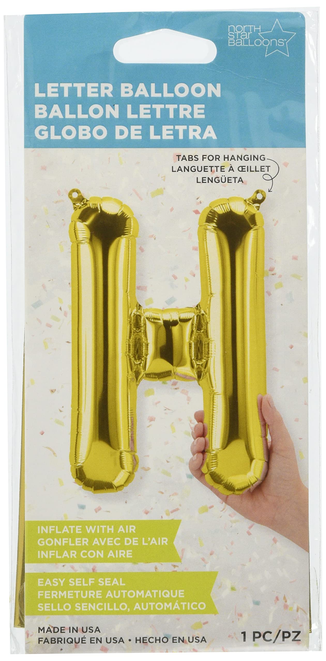 Air filled decoration letter H - gold