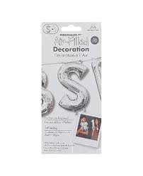 Air filled decoration letter S - silver