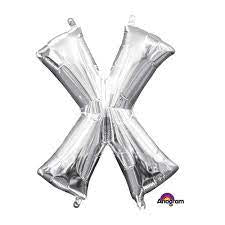 Air filled decoration letter X - silver