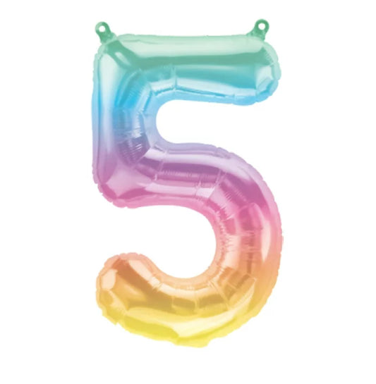 Air filled decoration number 5 -rainbow