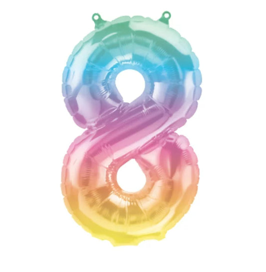 Air filled decoration number 8- rainbow