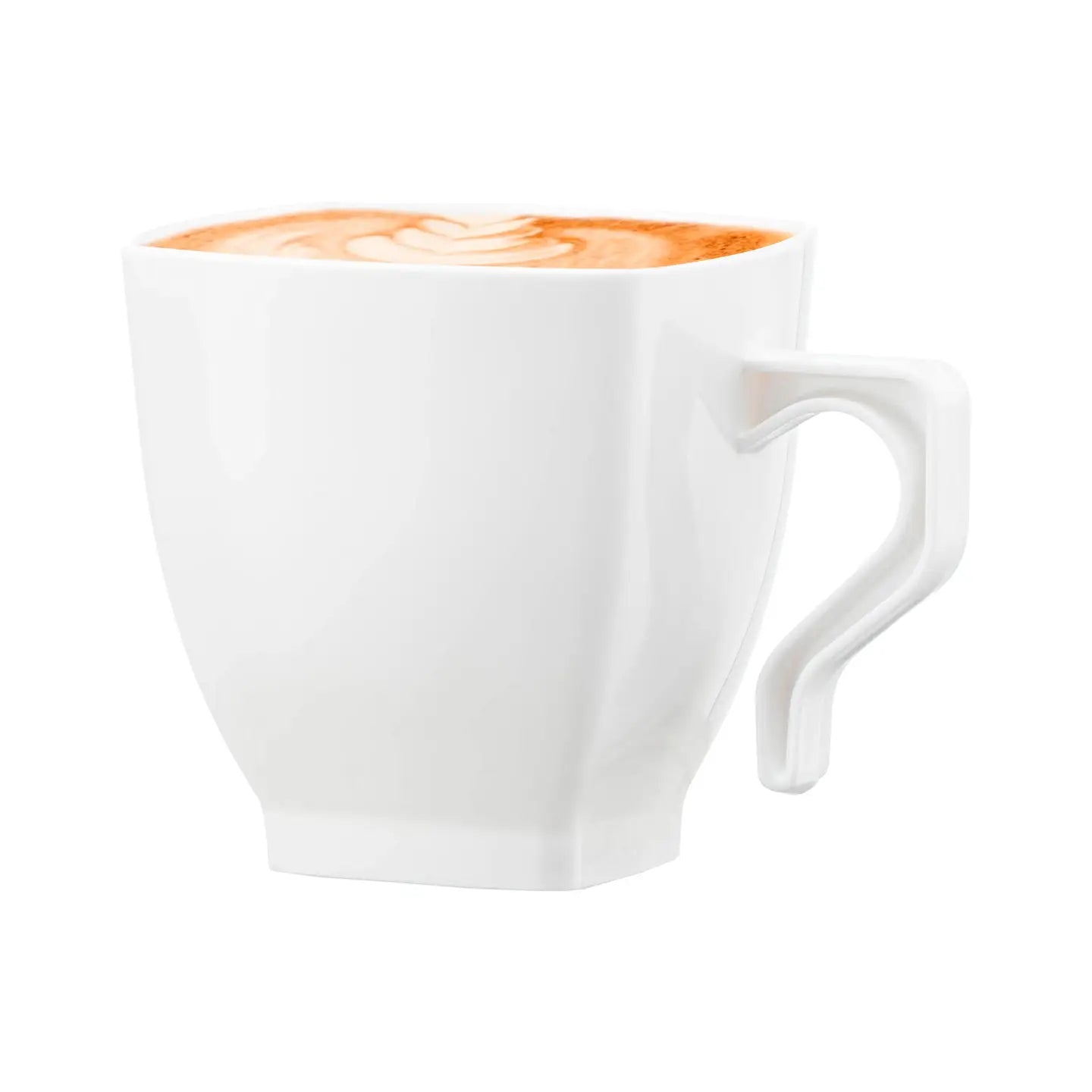 8 oz. White Square Plastic Coffee Mugs - 8 Pcs