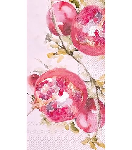 IHR Ideal Home Range Dinner Napkins Mangiacotti Disposable 3-Ply Paper Hand Towels, 8.5" x 4.5", Pomegranate, 16-Count