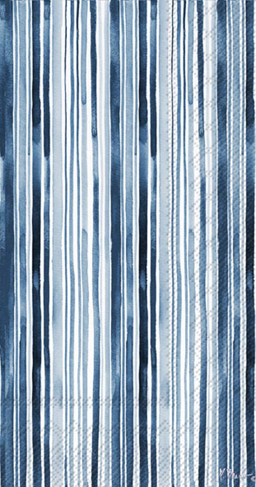 IHR Ideal Home Range Dinner Napkins Disposable 3-Ply Paper Hand Towels, 8.5" x 4.5", Coastal Ikat, 16-Count