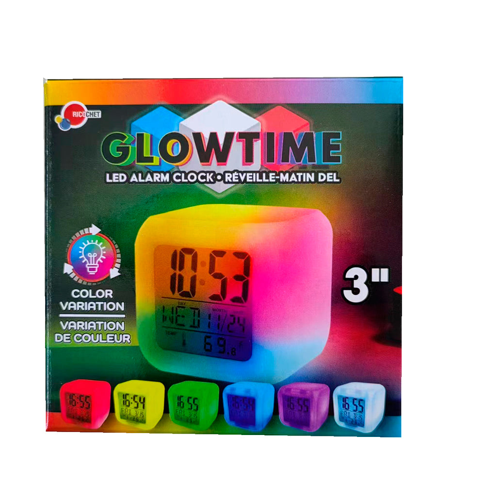 Glow time LED alarm clock