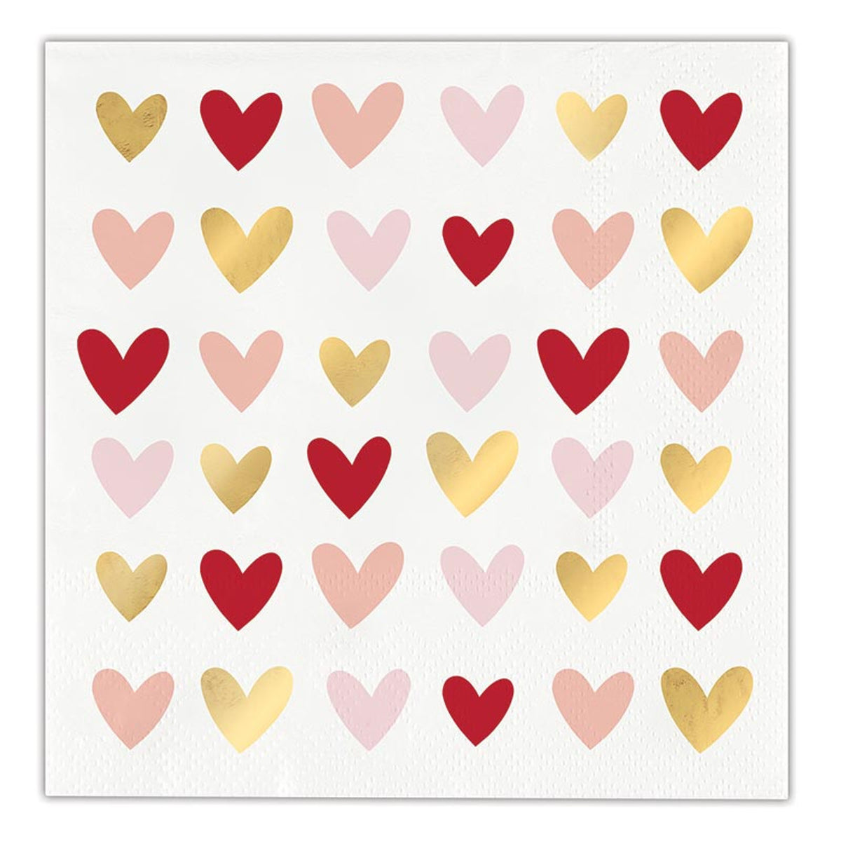 Foil Beverage Napkin-Hearts