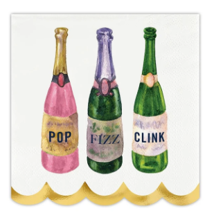 Scalloped Cocktail Napkins-PopFizzClink 20 ct