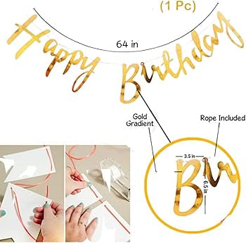 Happy birthday gold banner