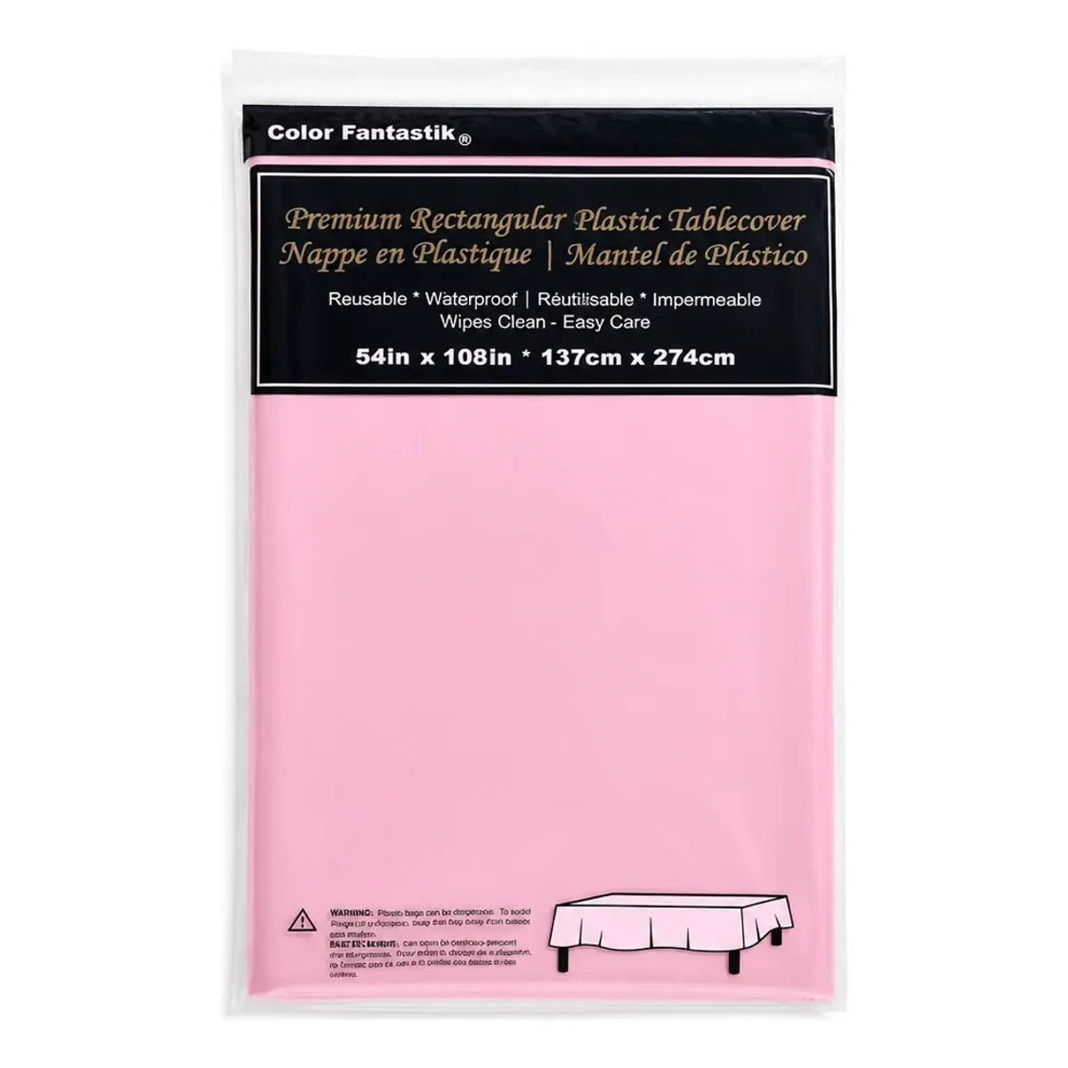 Color fantastick plastic tablecover