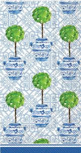 Blue TOPIARY guest napkin