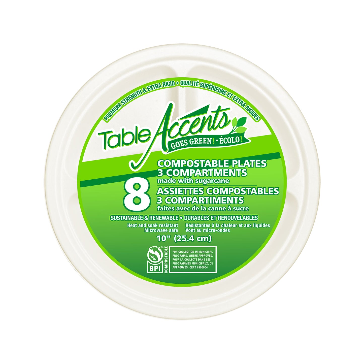 Table accents 8 compostable plates