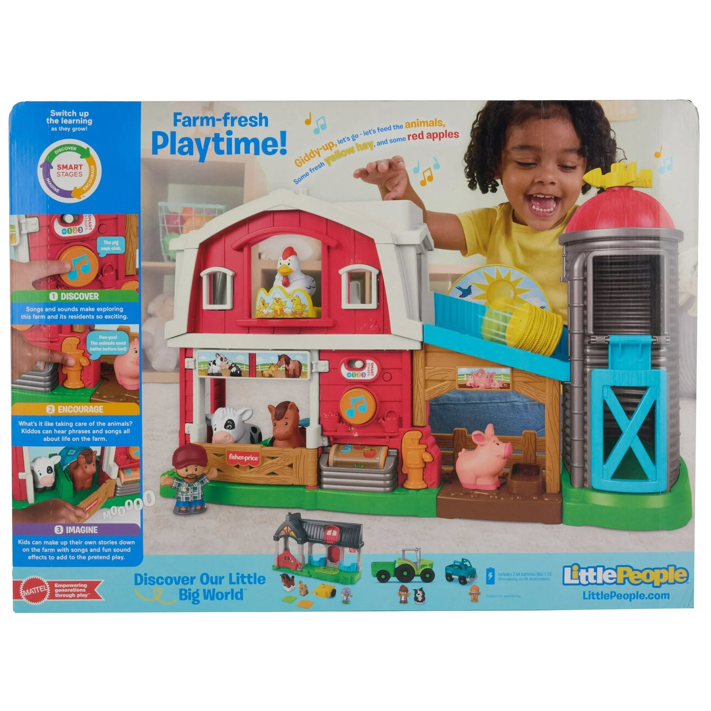 Fisher-Price Little People Caring Fun Animal Farm Playset Toddler Learning Toy, Multilanguage Version