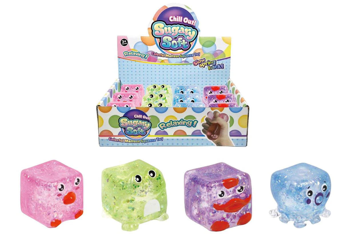 Glitter animal squishy cube