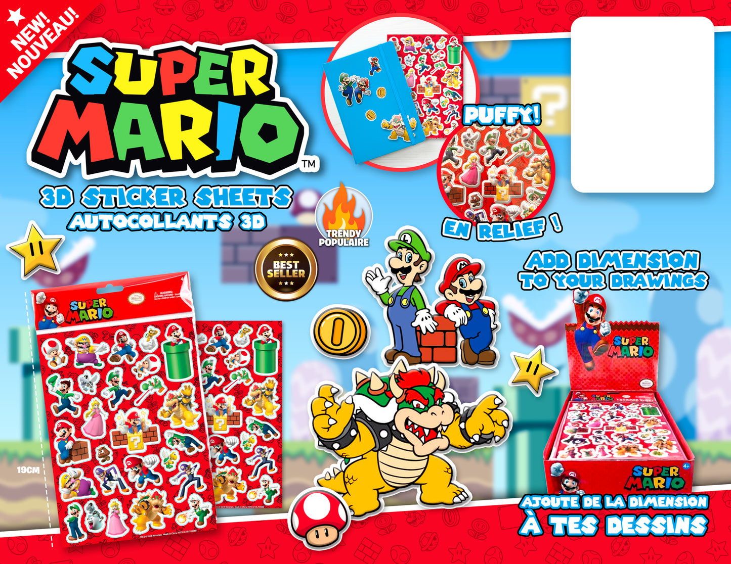 Mario Bro’s Puffy Stickers