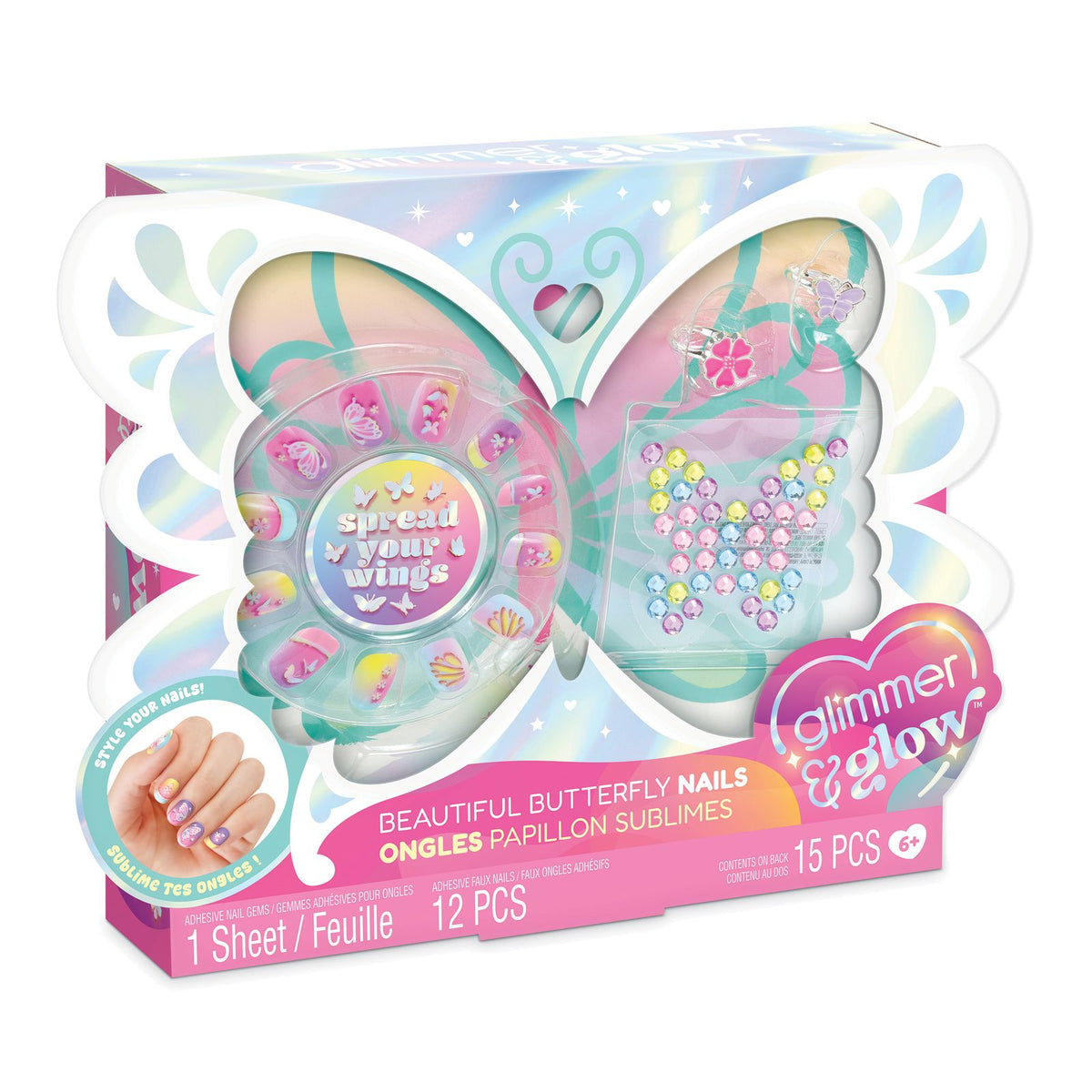 Glimmer and Glow Beautiful Butterfly Nails