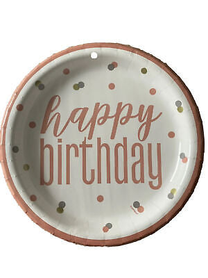 Rose Gold Birthday Dinner Plate