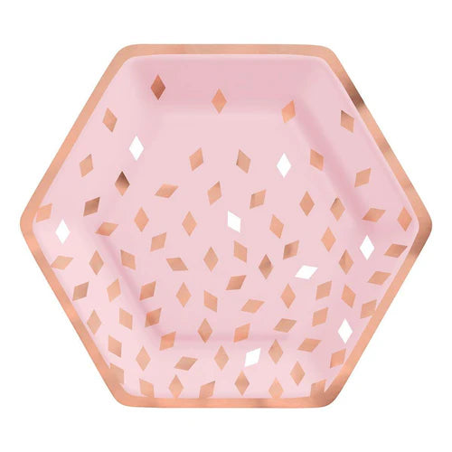 Rose Gold Confetti Dinner Plate