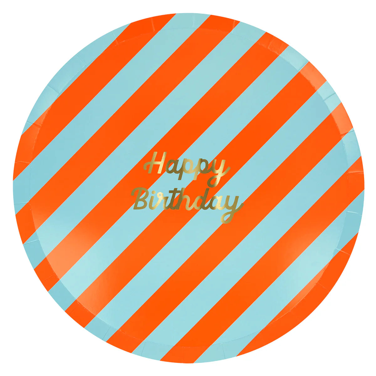 Stripe Happy Birthday Dinner Plate