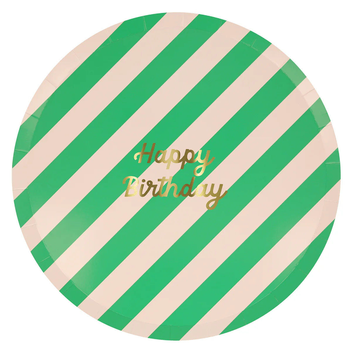 Stripe Happy Birthday Dinner Plate
