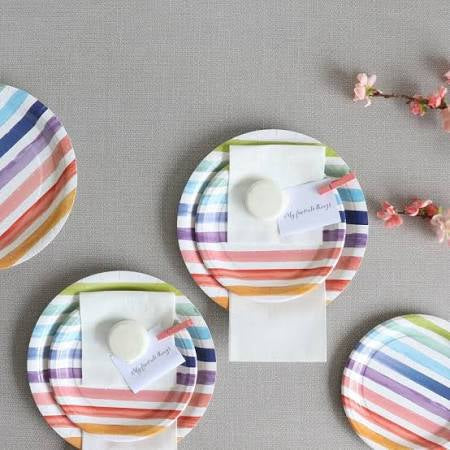 Water Colour Stripes Side Plate