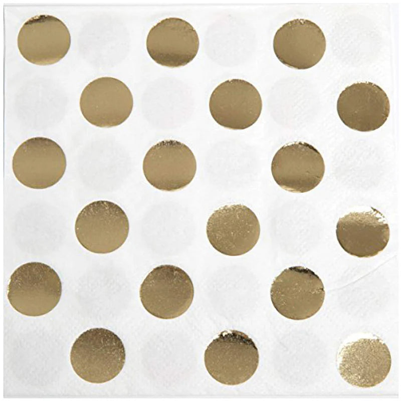 Gold Dots Cocktail Napkin