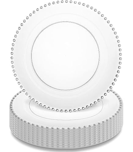 Kaya Tableware - White and Silver Pearl 10” Dinner Plate