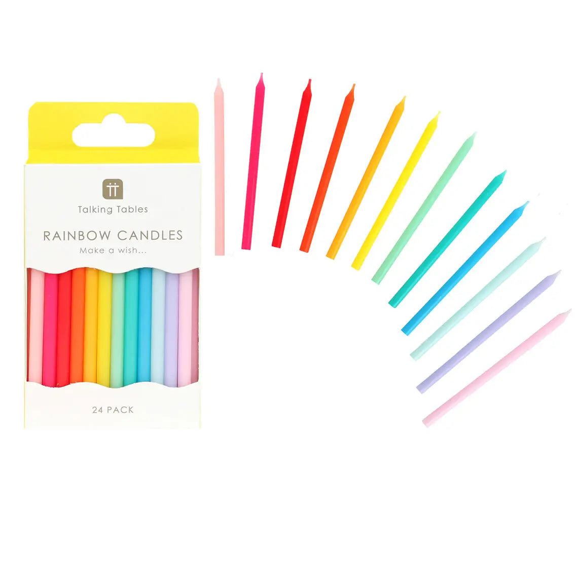 Rainbow Birthday candles - 24 pack