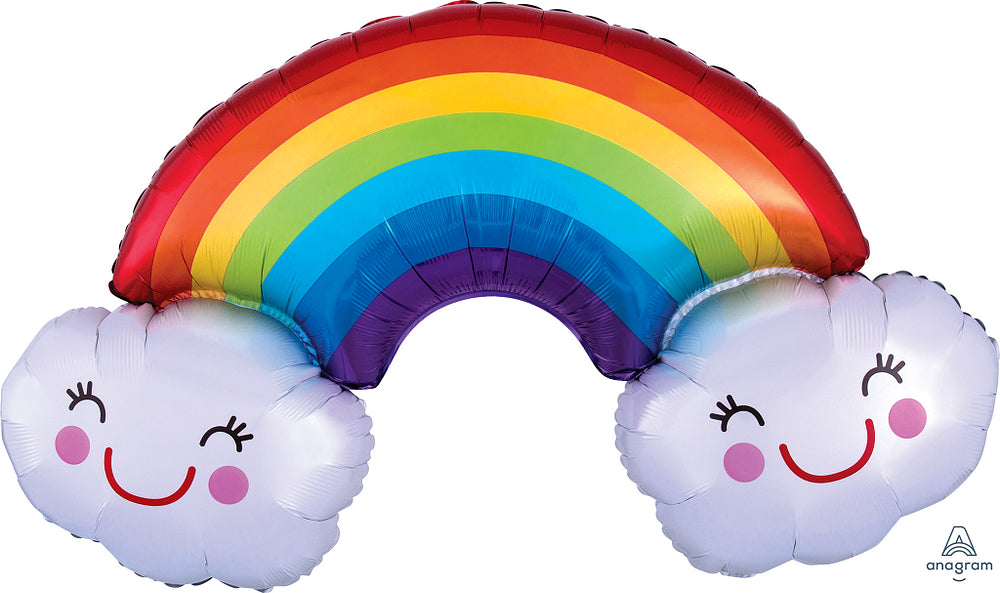 Rainbow With Clouds SuperShape Balloon