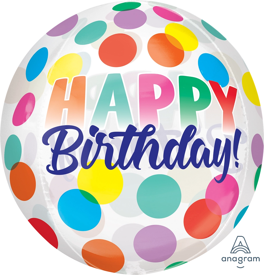 Happy Birthday Big Dots Orbz Balloon
