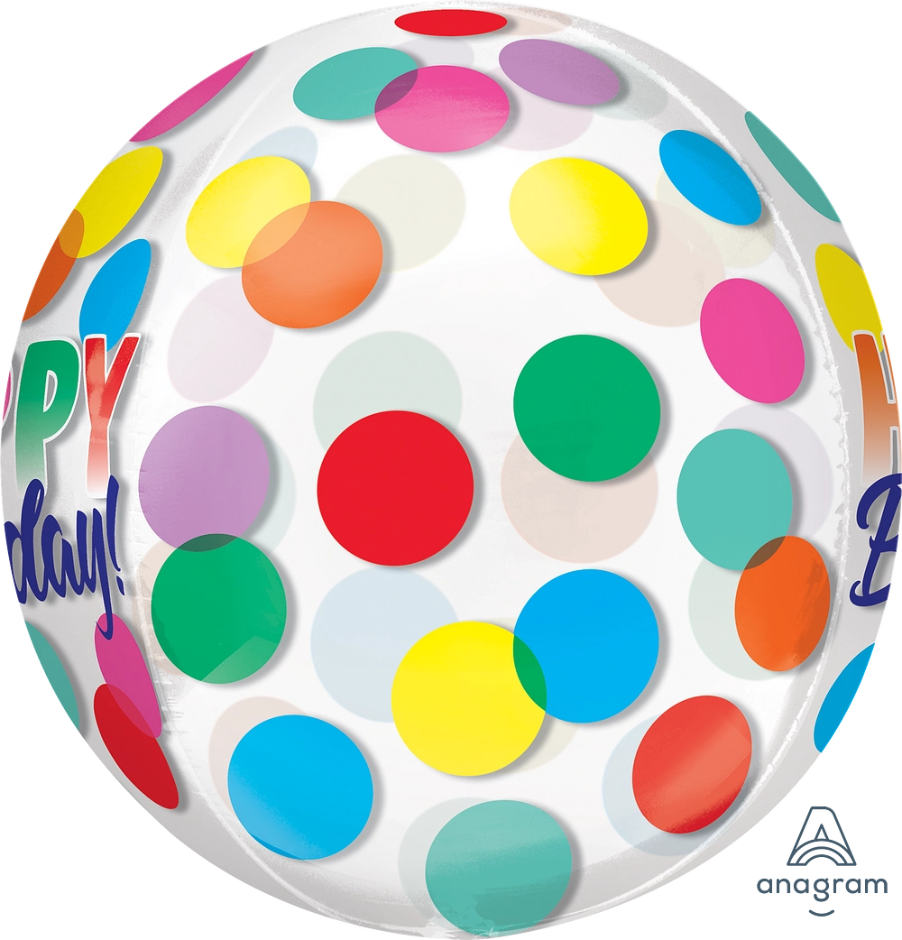 Happy Birthday Big Dots Orbz Balloon