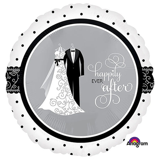 Black And White Wedding Foil Balloon