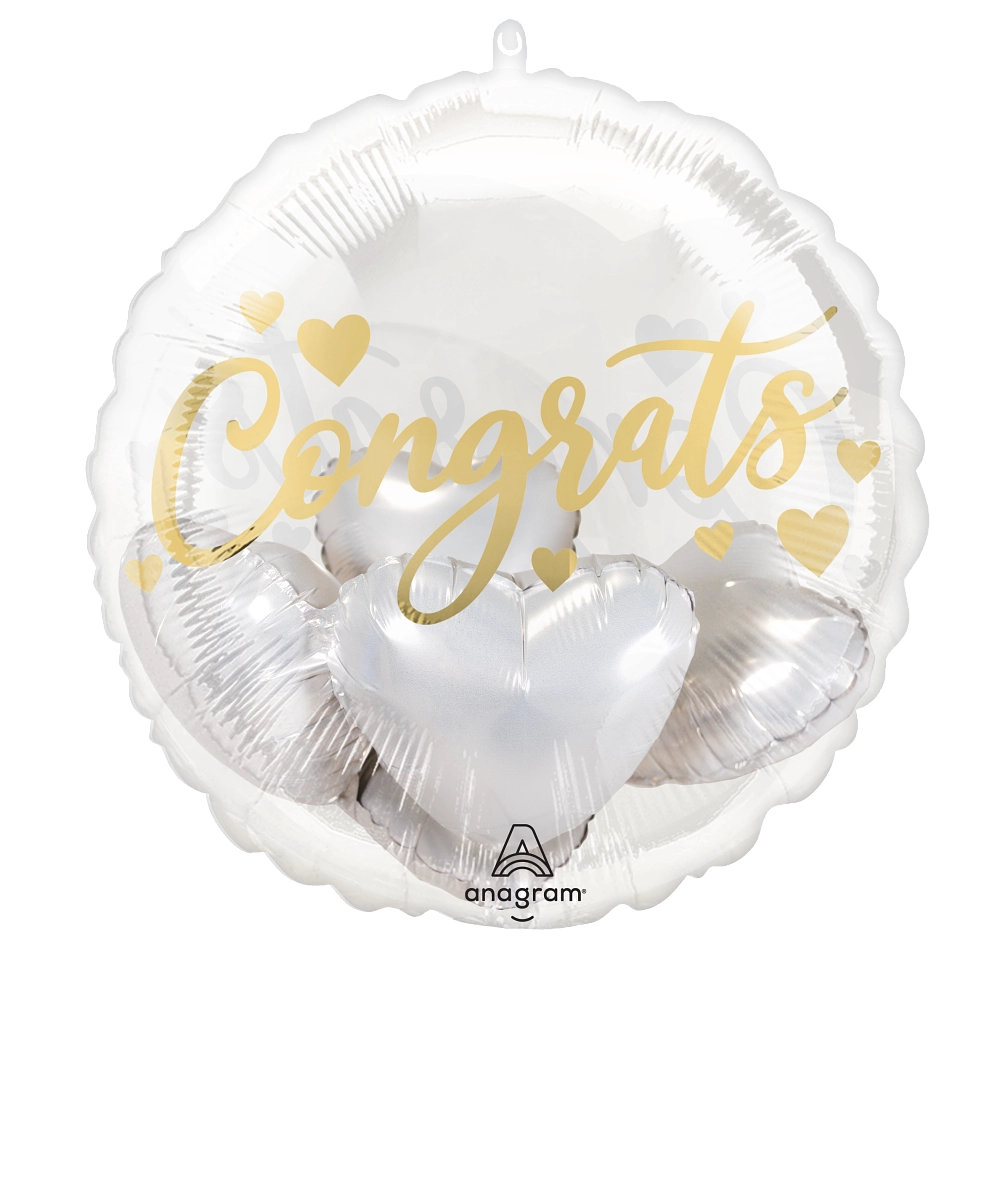 Congrats With Hearts SuperShape Balloon