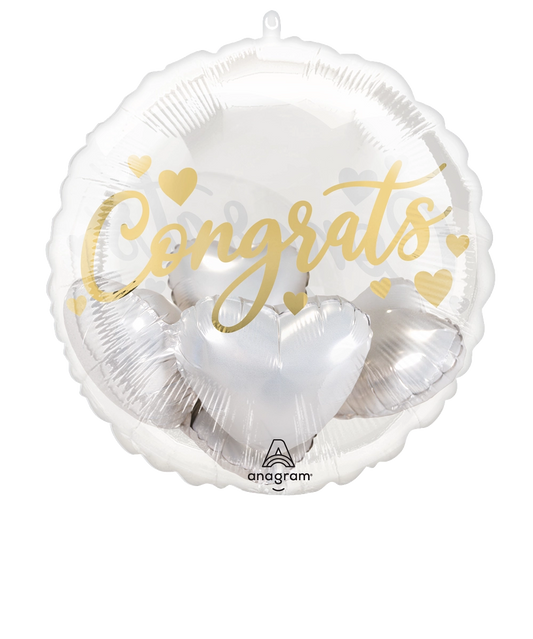 Congrats With Hearts SuperShape Balloon